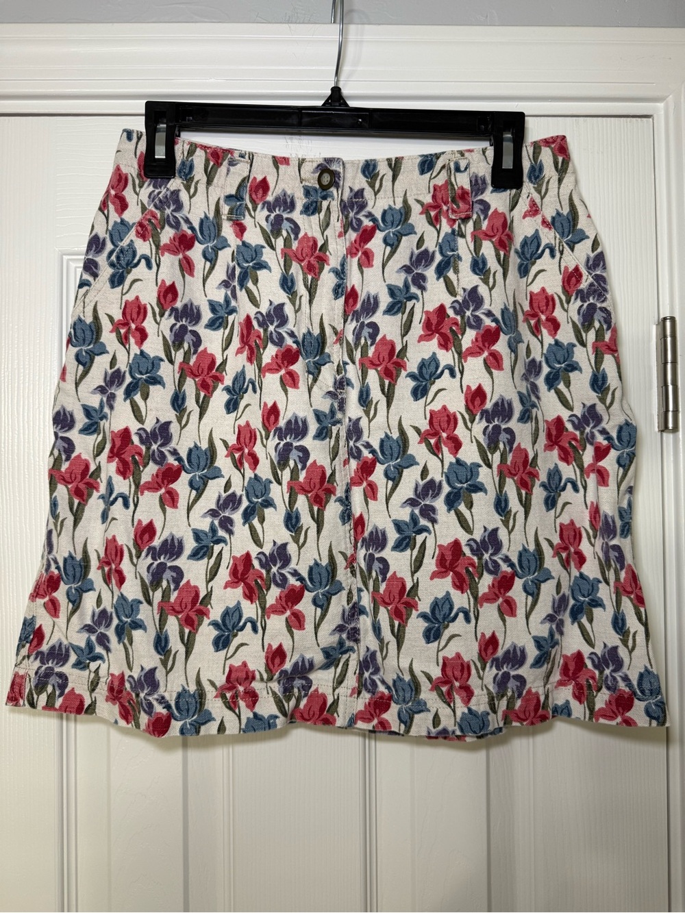 vintage lizwear 90s mini skirt spring floral unique statement mid thigh skirt M